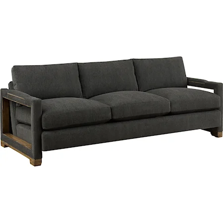 Architect Sofa with Modern Exposed Wood Arms
